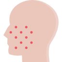 illustratio of a human head with acne